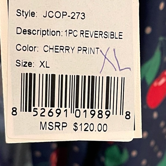 Juicy Couture Cherry Plaid Reversible One Piece Swim Suit Size XL new with tags - Picture 7 of 8